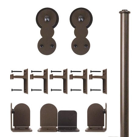 Quiet Glide Bronze 72" Circles Sliding Door Hardware QG.1300.C.07